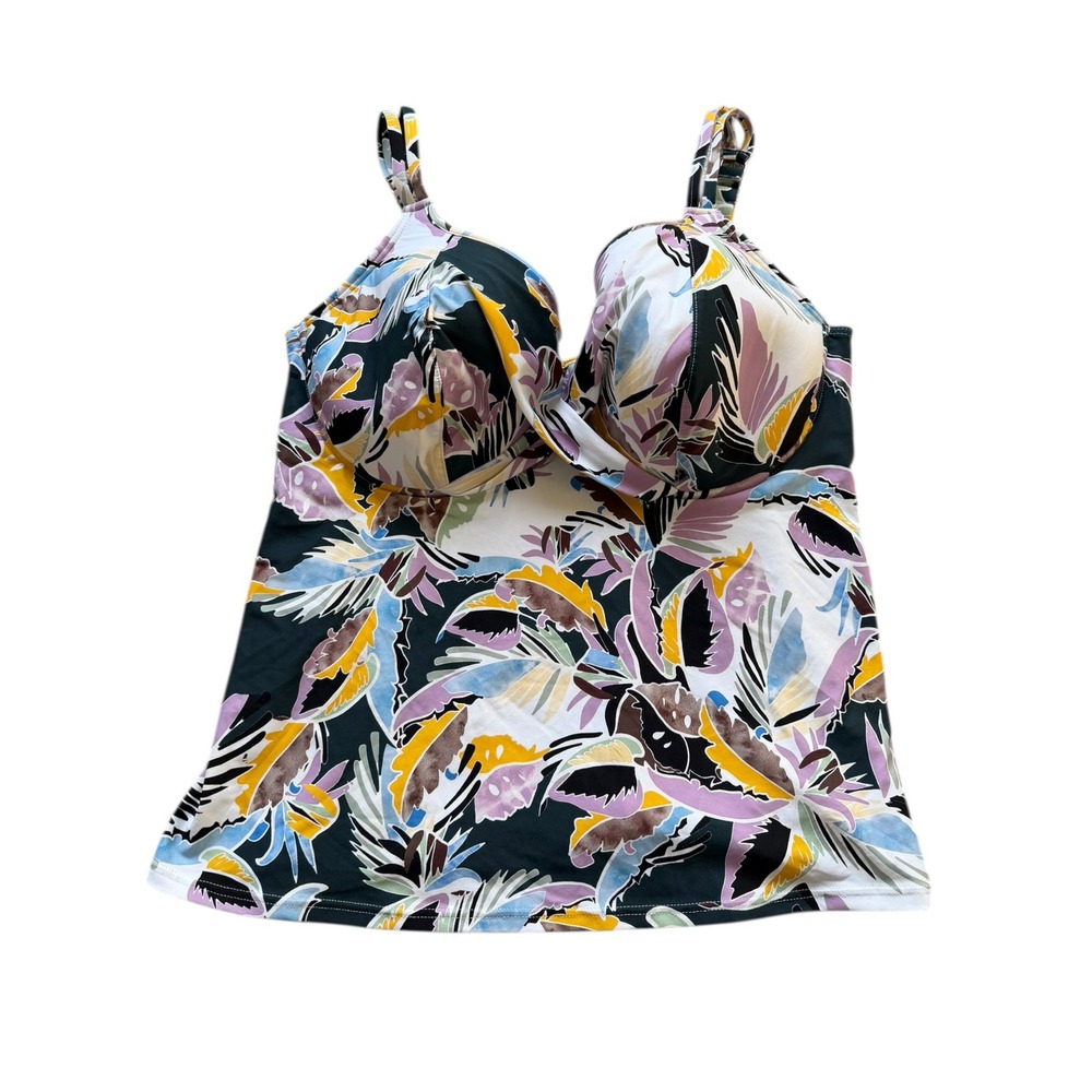 BIRDSONG Tankini Top‎ Wanderlust Floral Underwire Swimwear Women's 34G NWT
